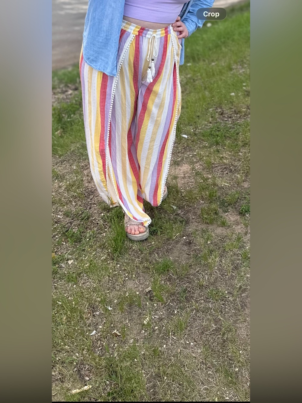 Angie Pant Striped Pants in Yellow, Pink, White & Lilac